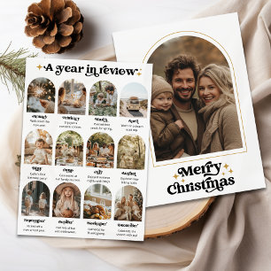 What a Year Review Photo Collage Merry Christmas Holiday Card