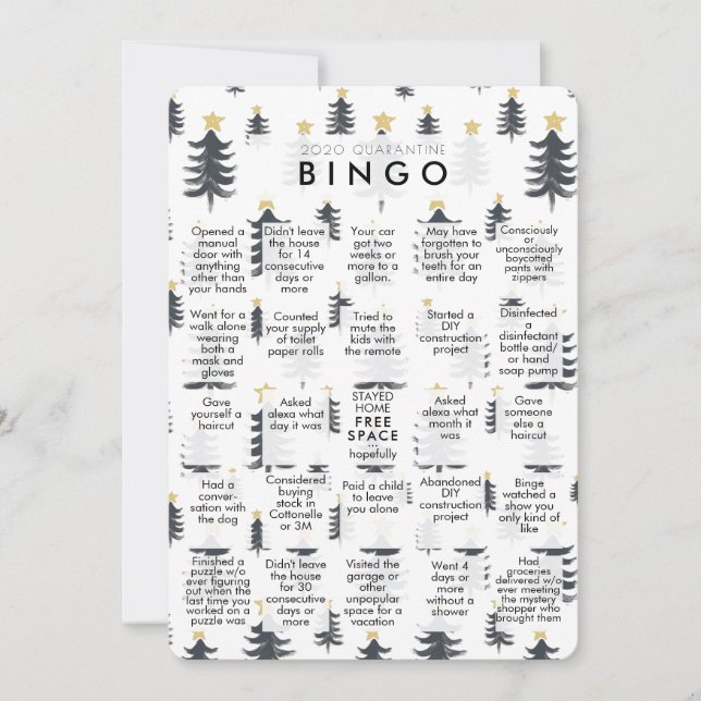 What A Year Wonderland Quarantine Bingo Christmas Holiday Card (Front)
