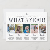 What a Year | Year in Review 5 Photo Collage Holiday Card (Front)