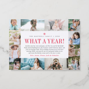 What a Year Year-in-Review Christmas Letterpress Photo Cards