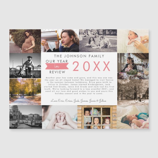 What a Year Year in Review Photo Collage Holiday (Front)