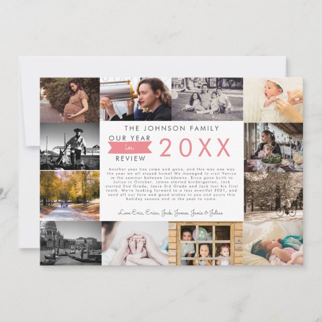 What a Year Year in Review Photo Collage Holiday (Front)