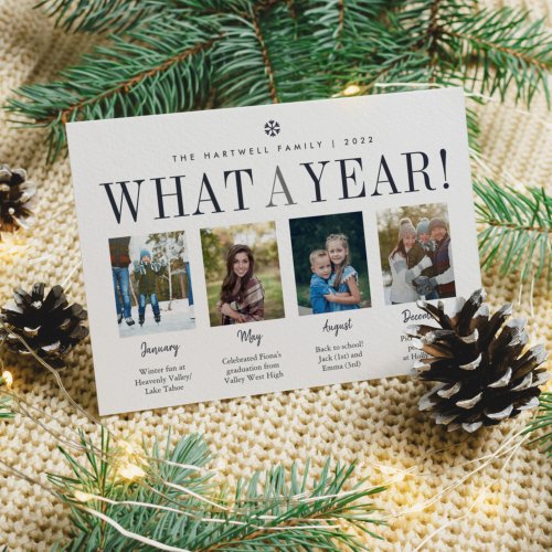 What a Year  Year in Review Photo Collage Holiday Card