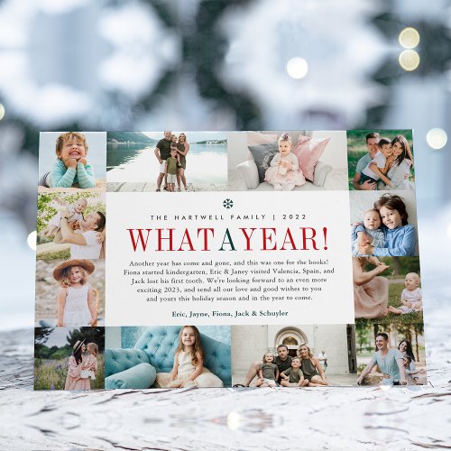 What a Year  Year in Review Photo Collage Holiday Card