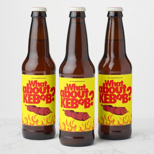 What About Kebab Skewered Meat Beer Bottle Label