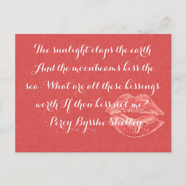 What are all these kissings worth Romantic Quote Postcard (Front)