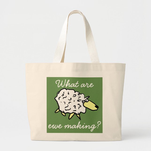 "What are ewe making?" Sheep Cartoon Project Bag (Front)