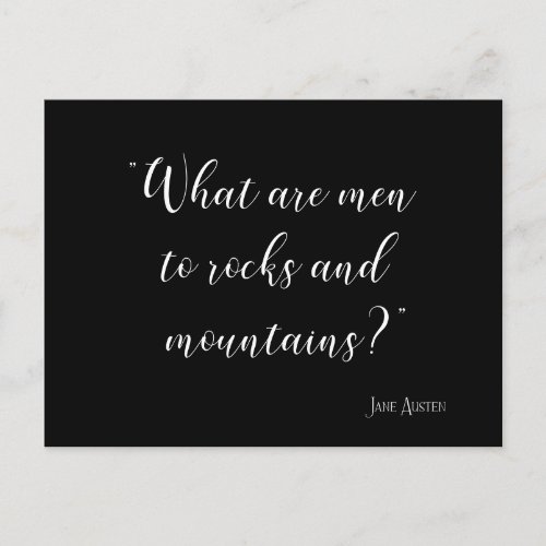 What are men to rocks and mountains Jane Austen Postcard