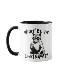 What Are You Looking At? Grumpy Cat Attitude Mug