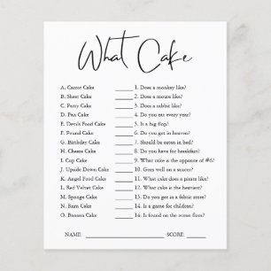 What Cake   Bridal Shower Game