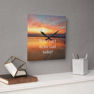 What Can I do for God? Square Wall Clock