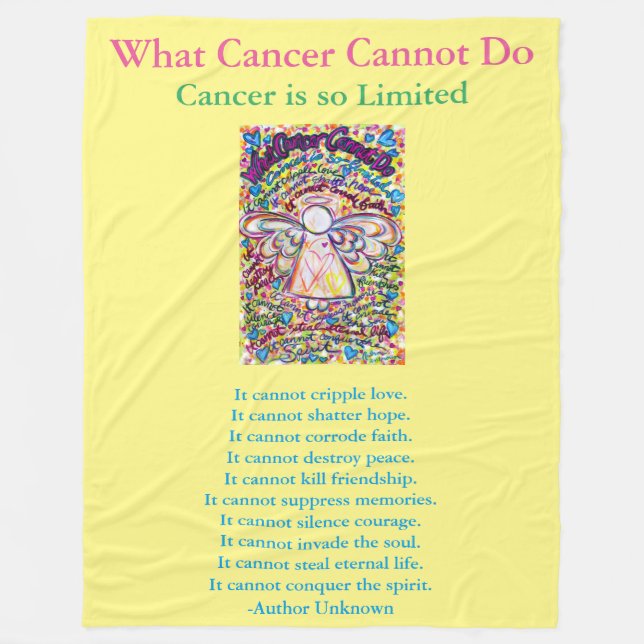 What Cancer Cannot Do Angel Chemo Custom Blanket (Front)