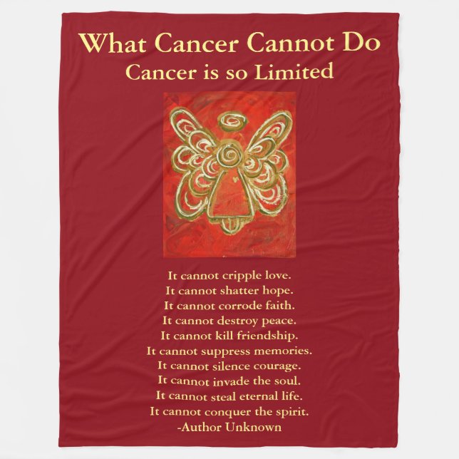 What Cancer Cannot Do Angel Chemo Custom Blanket (Front)