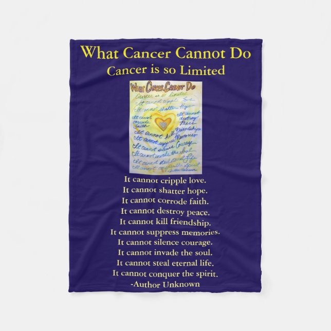 What Cancer Cannot Do Angel Chemo Custom Blanket (Front)