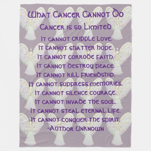 What Cancer Cannot Do Angel Chemo Custom Blanket