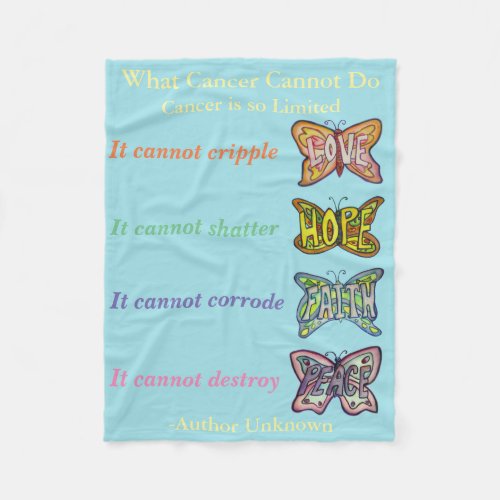 What Cancer Cannot Do Angel Chemo Custom Blanket