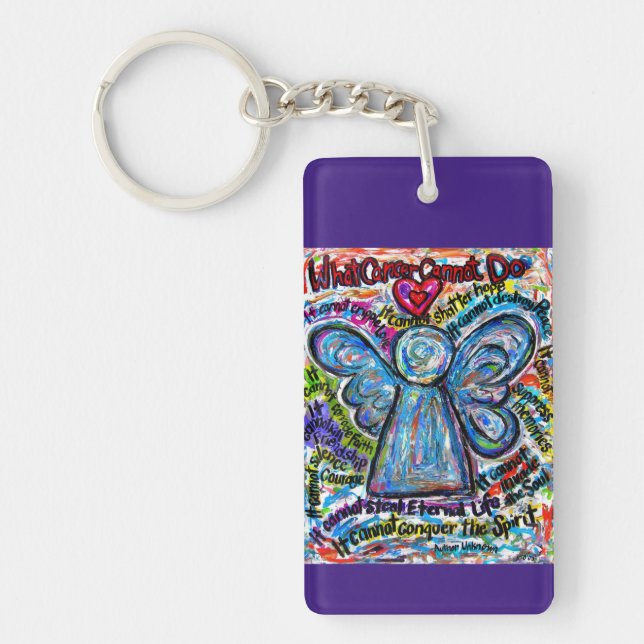What Cancer Cannot Do Angel Pendant Key Chain (Front)