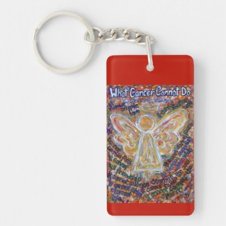 What Cancer Cannot Do Angel Pendant Keychain