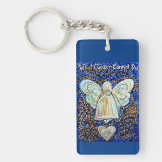 What Cancer Cannot Do Angel Pendant Keychain