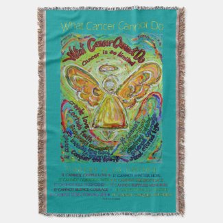 What Cancer Cannot Do Angel Poem Art Throw Blanket
