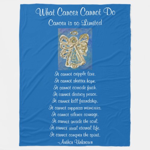 What Cancer Cannot Do Blue Angel Chemo Blanket