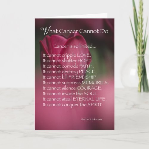 What Cancer Cannot Do Card