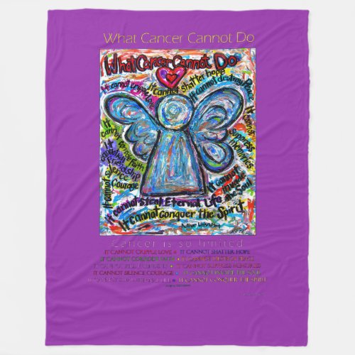 What Cancer Cannot Do Chemo Angel Fleece Blanket