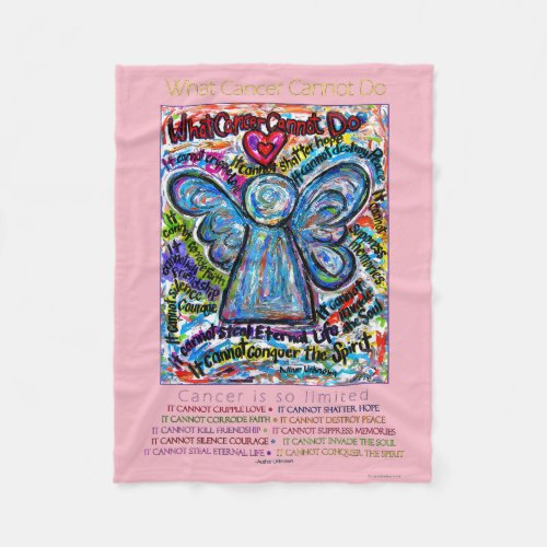 What Cancer Cannot Do Chemo Angel Fleece Blanket