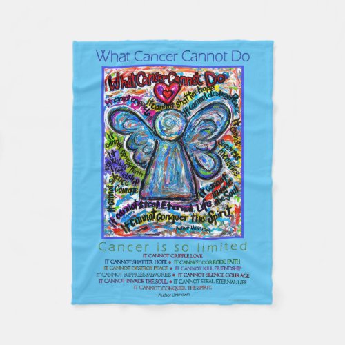 What Cancer Cannot Do Colorfu Angel Fleece Blanket