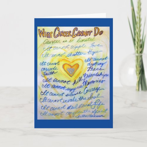 What Cancer Cannot Do Custom Art Greeting Card