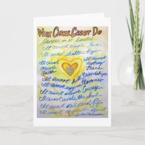 What Cancer Cannot Do Custom Art Greeting Cards