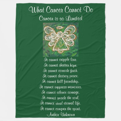 What Cancer Cannot Do Green Angel Chemo Blanket