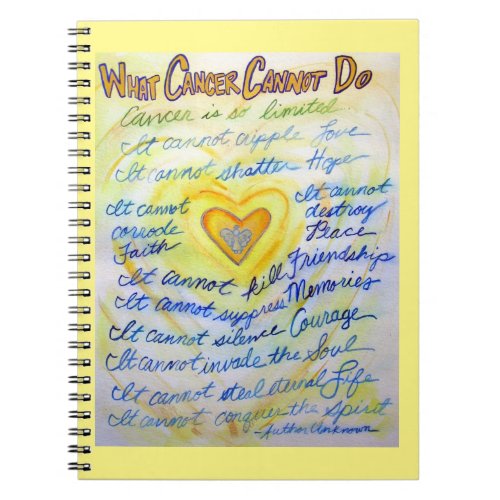 What Cancer Cannot Do Heart Art Journal Notebook