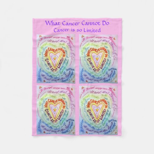 What Cancer Cannot Do Heart Fleece Chemo Blanket