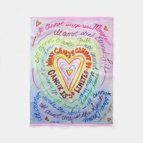 What Cancer Cannot Do Heart Fleece Chemo Blanket