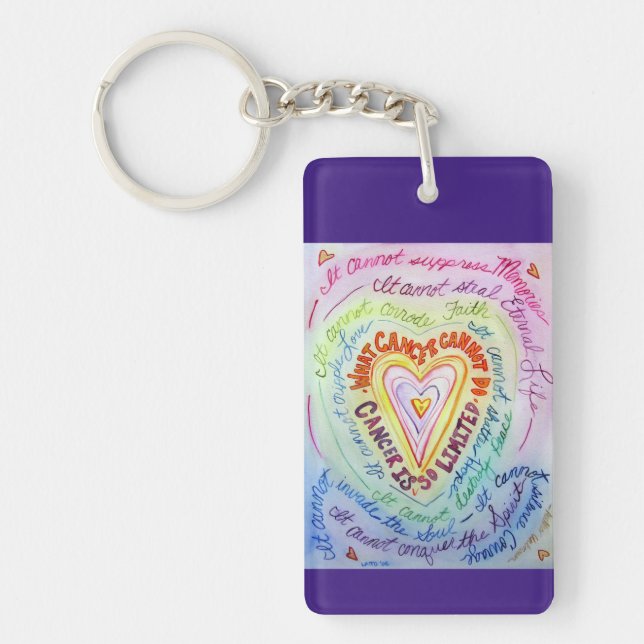 What Cancer Cannot Do Heart Pendant Key Chain (Front)