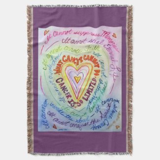 What Cancer Cannot Do Heart Poem Art Throw Blanket