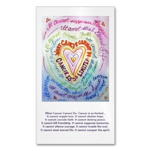 What Cancer Cannot Do Heart Poem Custom Magnets