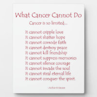What Cancer Cannot Do Inspirational Poem Plaque