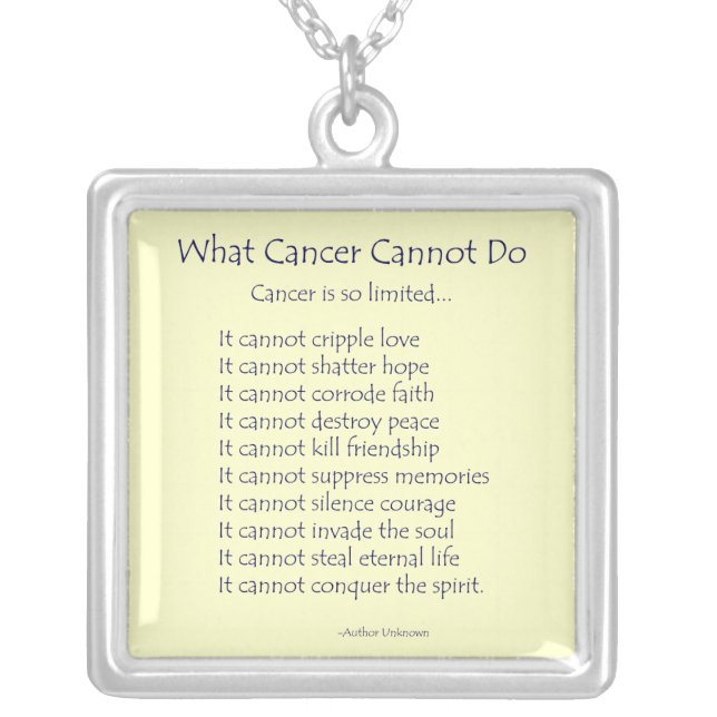 What Cancer Cannot Do Necklace Jewelry (Front)