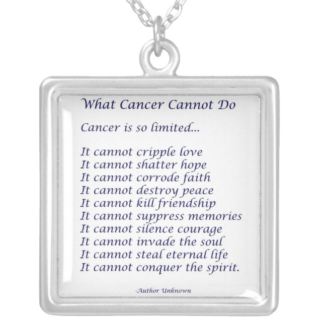 What Cancer Cannot Do Necklace Jewelry (Front)