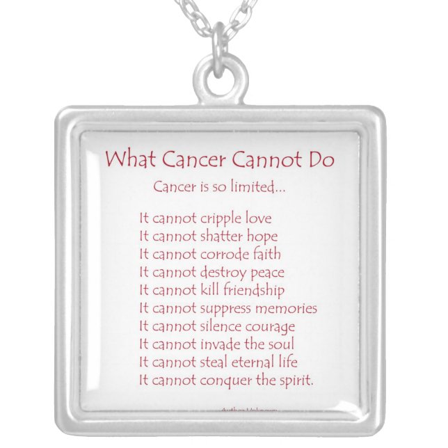 What Cancer Cannot Do Necklace Jewelry (Front)