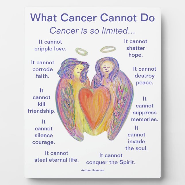 What Cancer Cannot Do Poem Angel Art Plaque (Front)