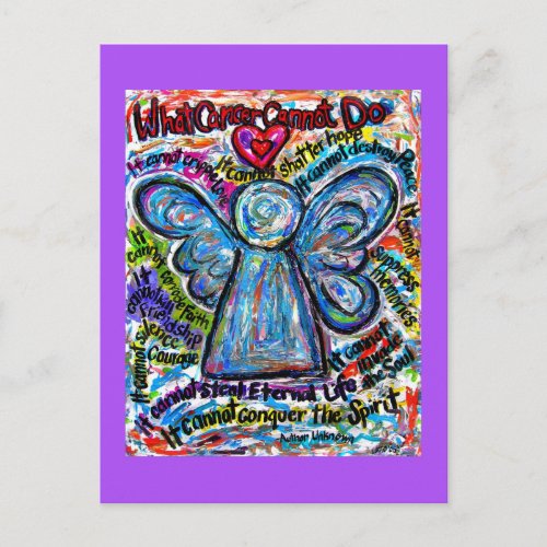 What Cancer Cannot Do Poem Angel Art Postcards