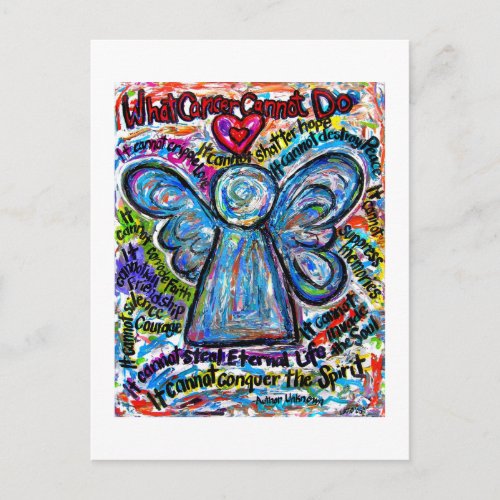 What Cancer Cannot Do Poem Angel Art Postcards