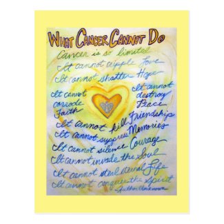 What Cancer Cannot Do Poem Angel Art Postcards
