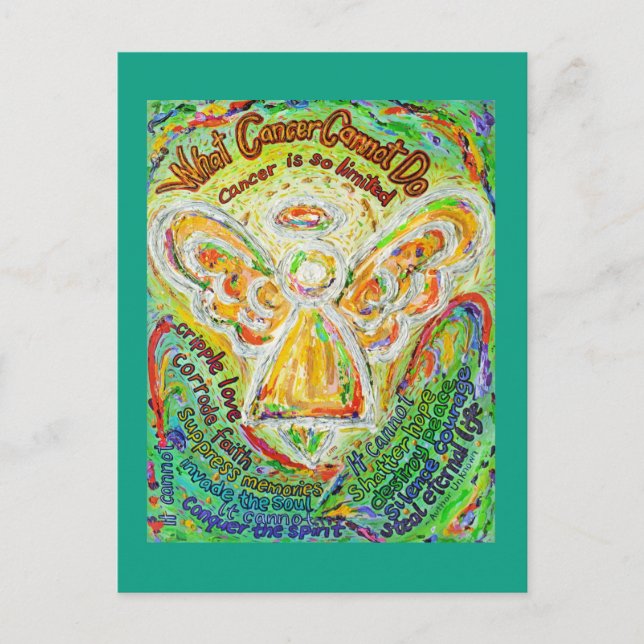 What Cancer Cannot Do Poem Angel Art Postcards (Front)