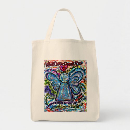 What Cancer Cannot Do Poem Angel Art Tote Bags