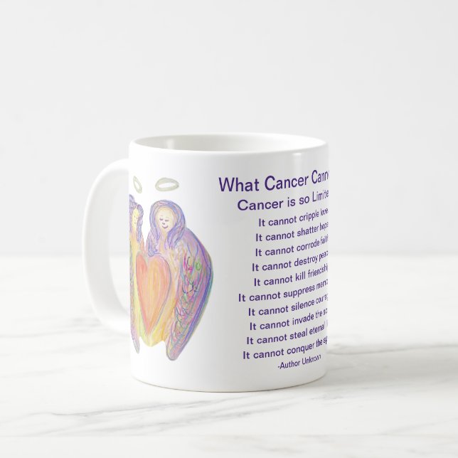 What Cancer Cannot Do Poem Angel Coffee Mug Cup (Front Left)