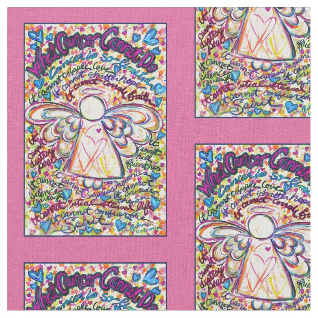 What Cancer Cannot Do Poem Angel Fabric Material (Close Up)